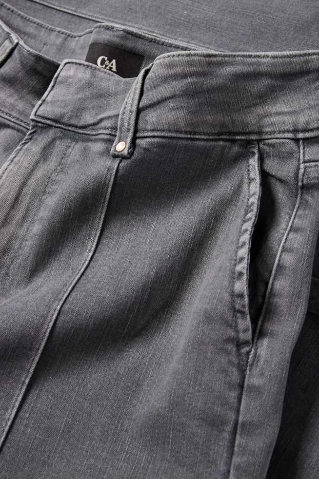 Femmes - Wide leg jean - high waist - jean gris clair