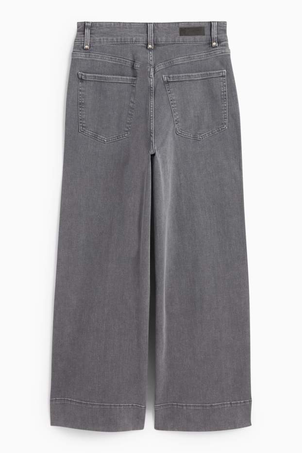 Femmes - Wide leg jean - high waist - jean gris clair