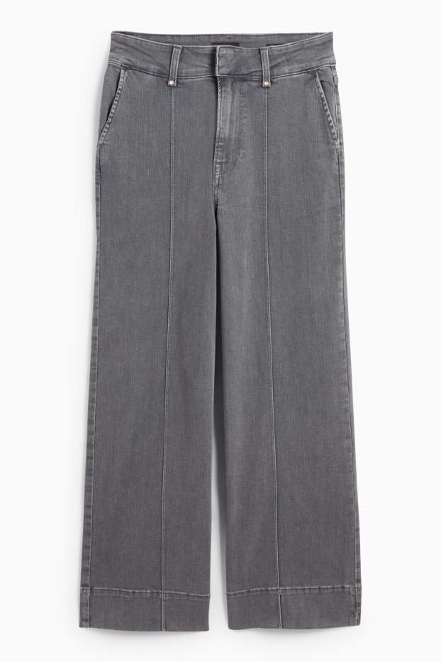 Femmes - Wide leg jean - high waist - jean gris clair