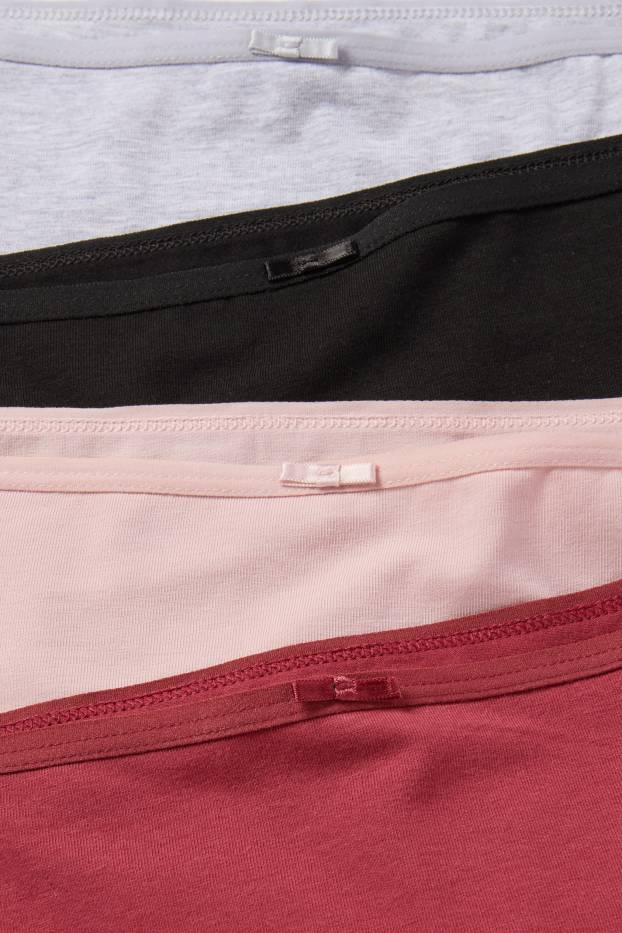 Damen - Multipack 4er - Hipster - dunkelrot