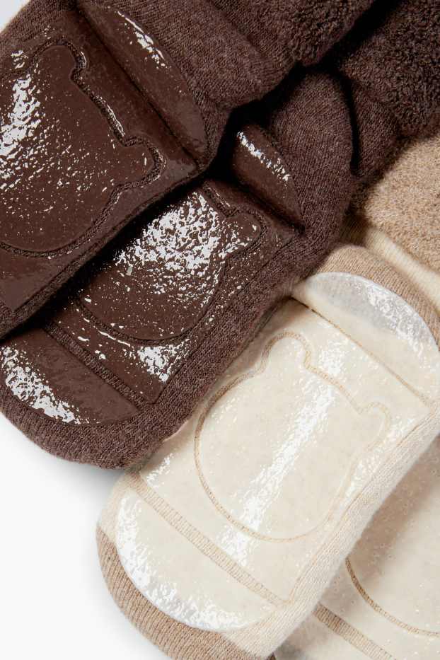 Baby: meisjes - Baby antislip sokken - bruin / beige