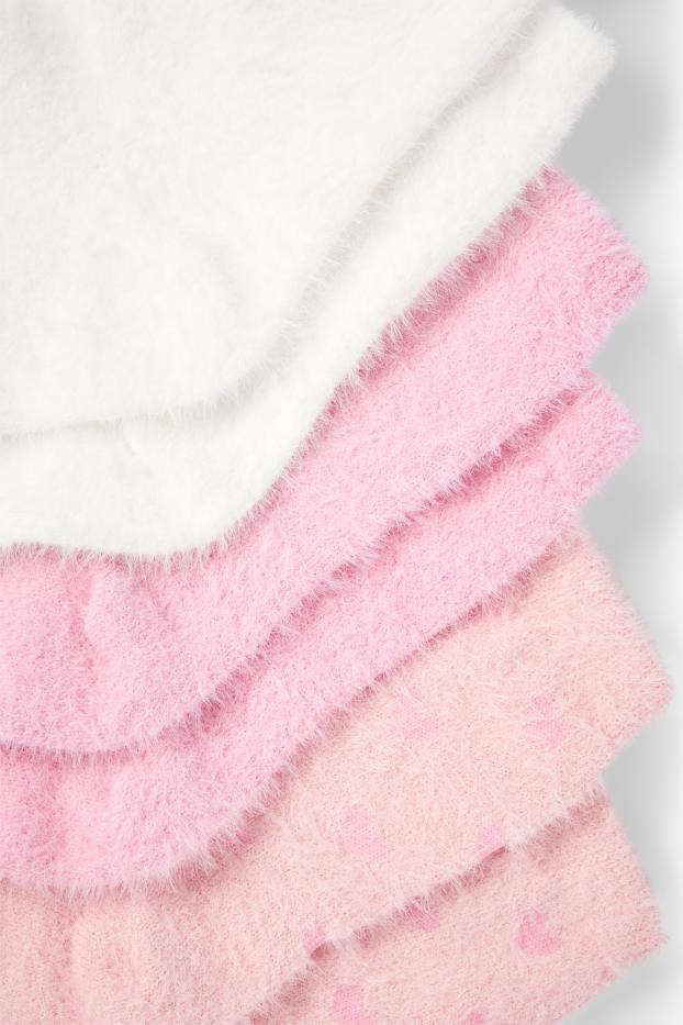 Kinderen: meisjes - Sneakersokken - wit / roze