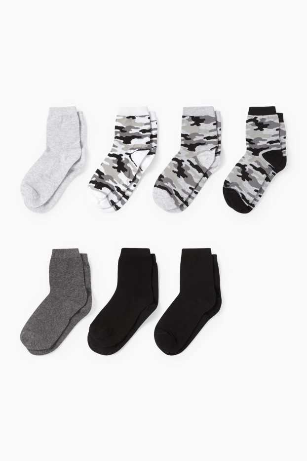 Kinder Jungen - Multipack 7er - Socken - schwarz / grau