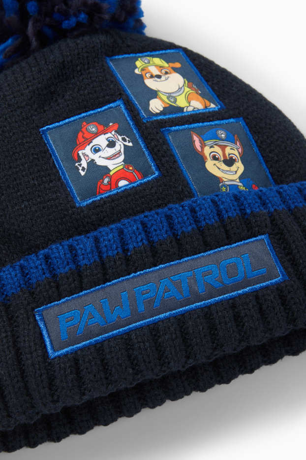 Bambini - PAW Patrol - Chase, Marshall, Rubble - berretto con pompon - blu scuro