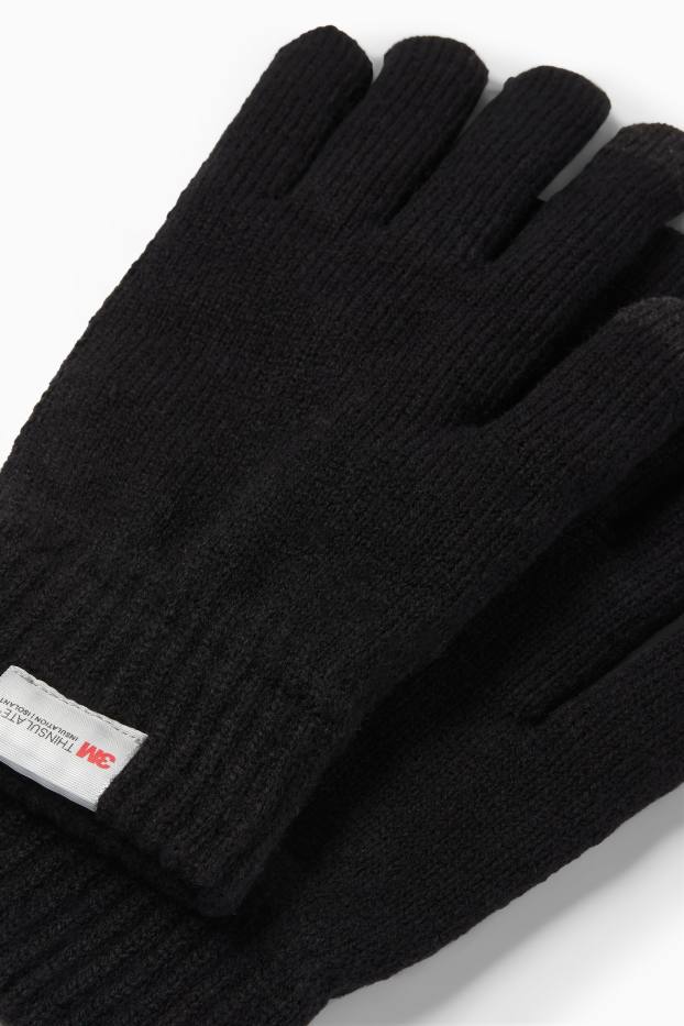 Hommes - Gants à fonction tactile - noir