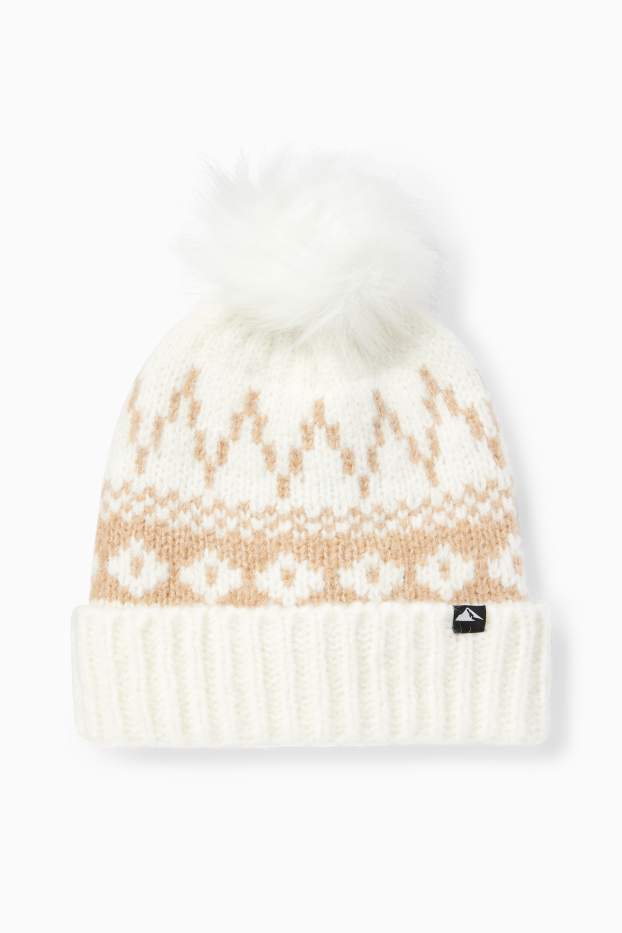 Nena - Gorro d’esquí amb borla - amb motiu - blanc trencat