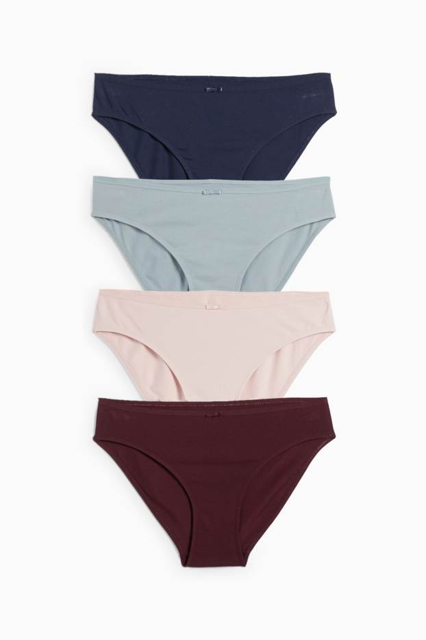 Damen - Multipack 4er - Slip - dunkelrot