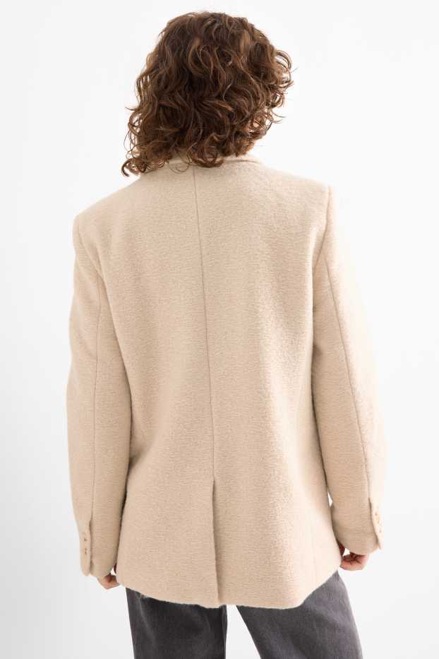 Women - Long blazer - relaxed fit - light beige