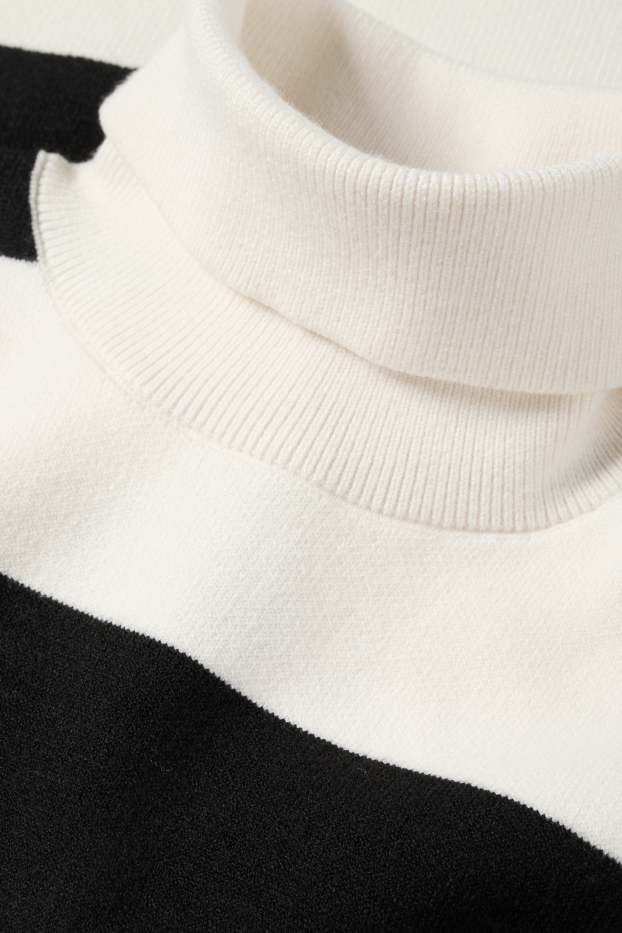 Nena - Vestit de punt de mitja - de ratlles - blanc/negre