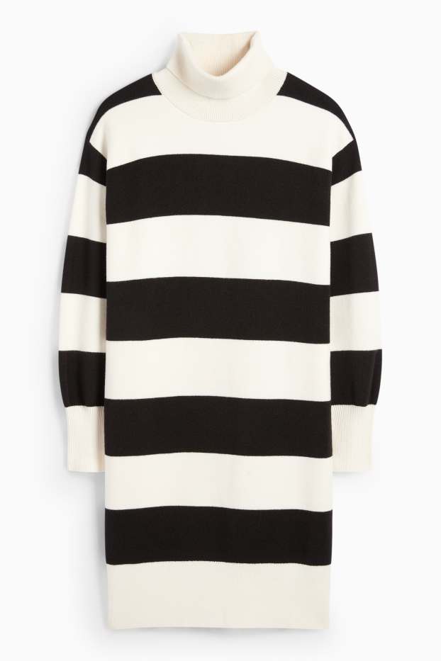 Nena - Vestit de punt de mitja - de ratlles - blanc/negre