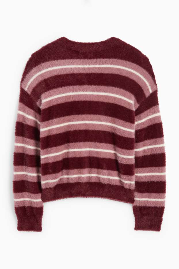 Enfants filles - Pull - à rayures - rose pâle / rouge
