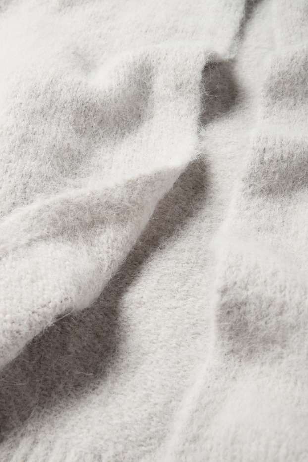 Dámské - Pletený kardigan - světle šedá