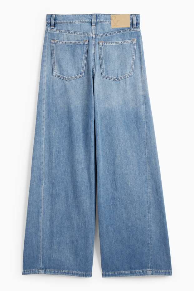 Dames - Wide leg jeans - mid waist - jeanslichtblauw