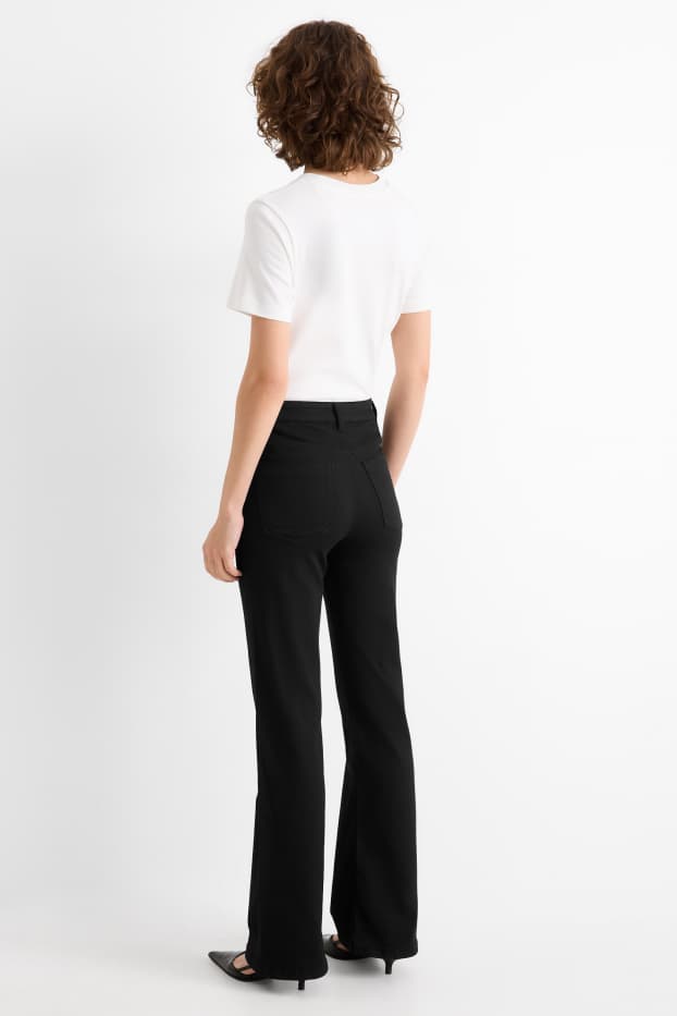 Women - Cloth trousers - high waist - recycled - black
