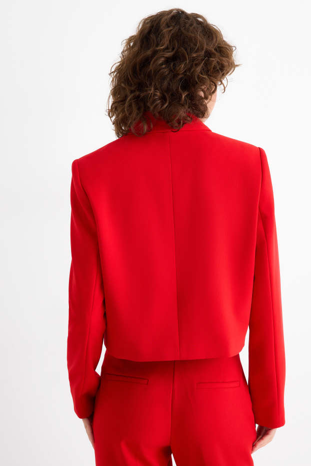 Women - Cropped blazer - fitted - red