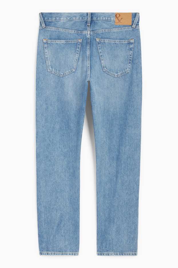 Men - Regular jeans with button fly - blue denim