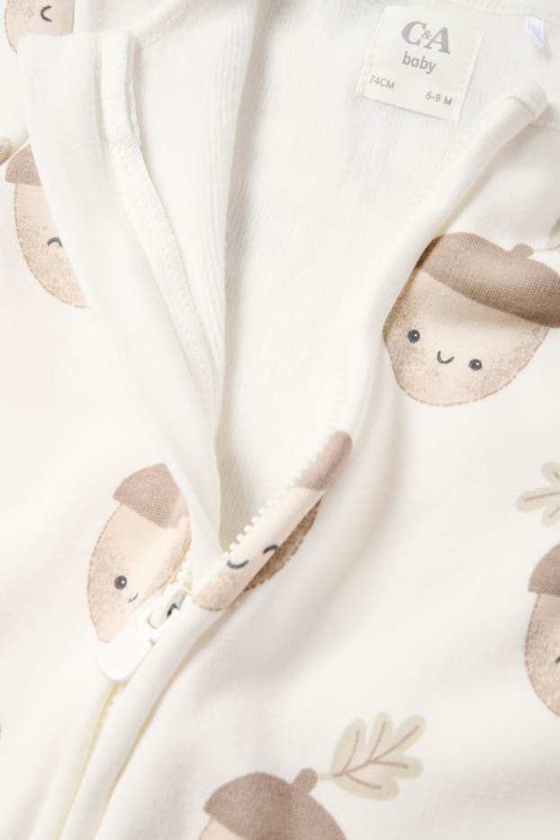 Unisex - Eikel - babypyjama - crème wit