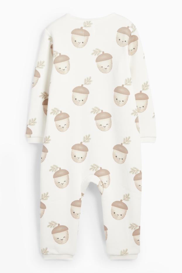Unisex - Eikel - babypyjama - crème wit