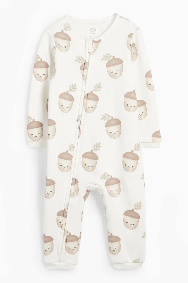 Unisex - Eikel - babypyjama - crème wit