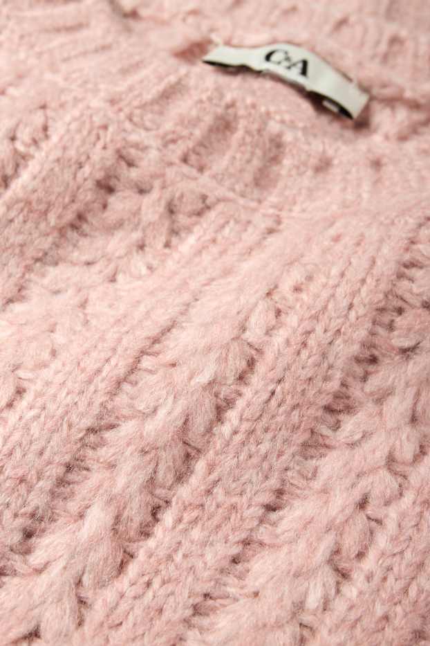Women - Jumper - cable knit pattern - rose