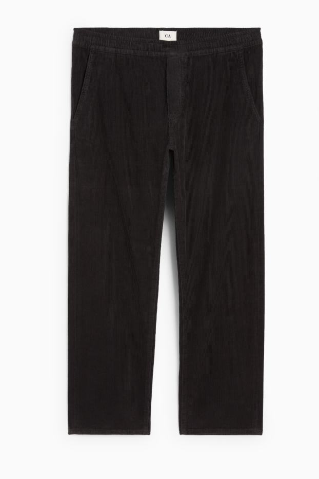 Herren - Cordhose - Relaxed Fit - schwarz