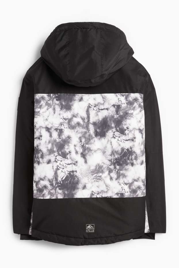 Kinderen: jongens - Ski-jas met capuchon - waterdicht - zwart