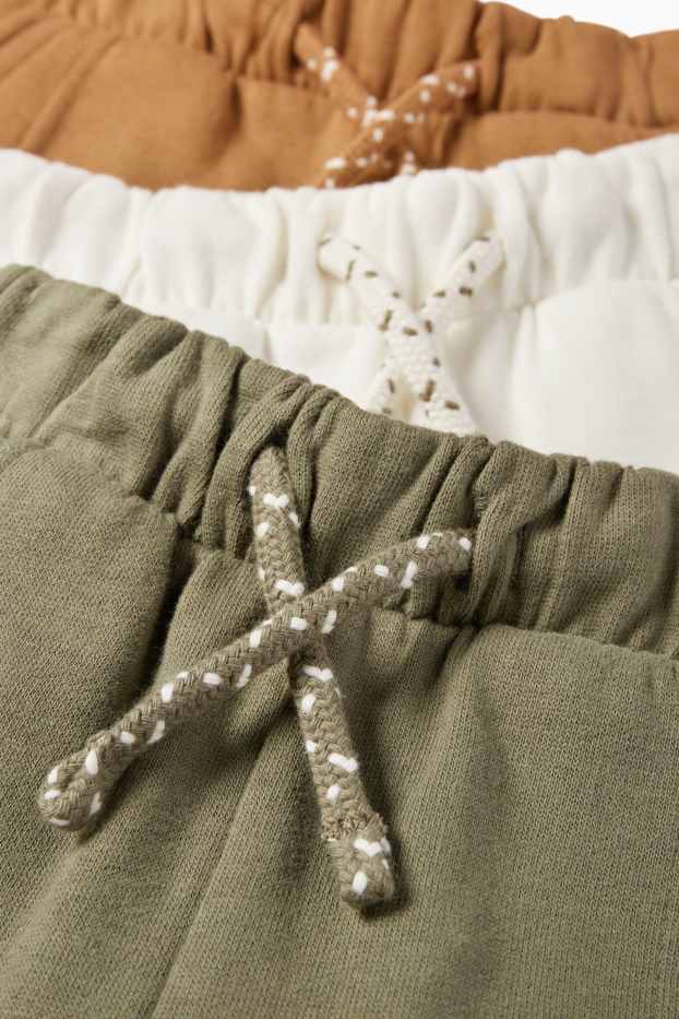Bébés garçons - Lot de 3 - pantalons de jogging bébé - blanc / vert
