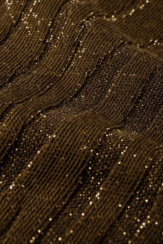 Women - Long sleeve top - regular fit - ribbed - dark green