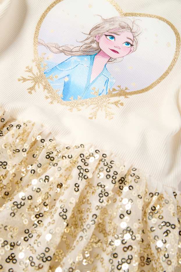 Enfants filles - La Reine des neiges - robe - blanc crème