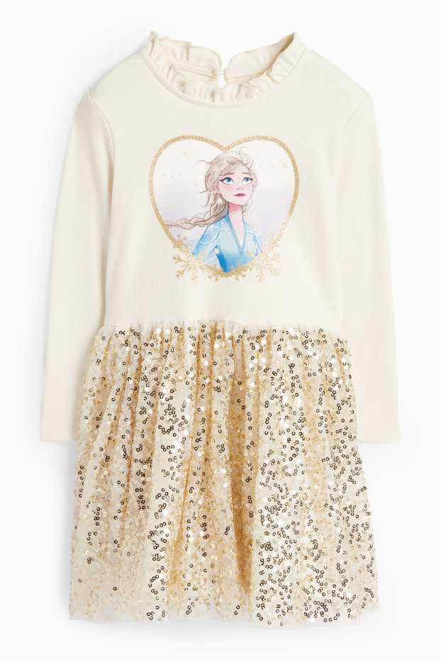 Enfants filles - La Reine des neiges - robe - blanc crème