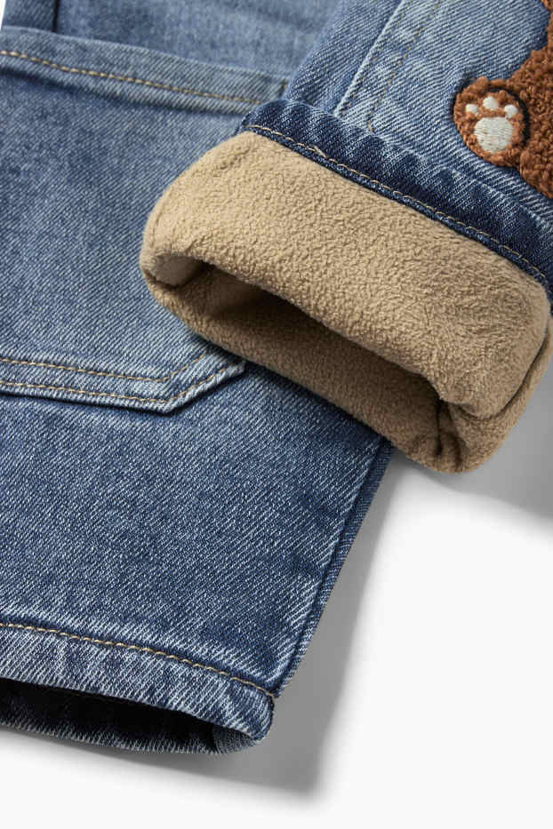 Baby Jungen - Bärchen - Baby-Cargojeans - Thermojeans - jeansblau