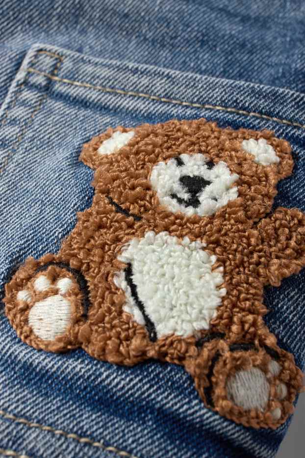 Baby Jungen - Bärchen - Baby-Cargojeans - Thermojeans - jeansblau