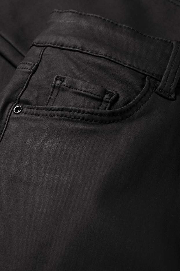 Dona - Pantalons de tela - high waist - straight fit - negre