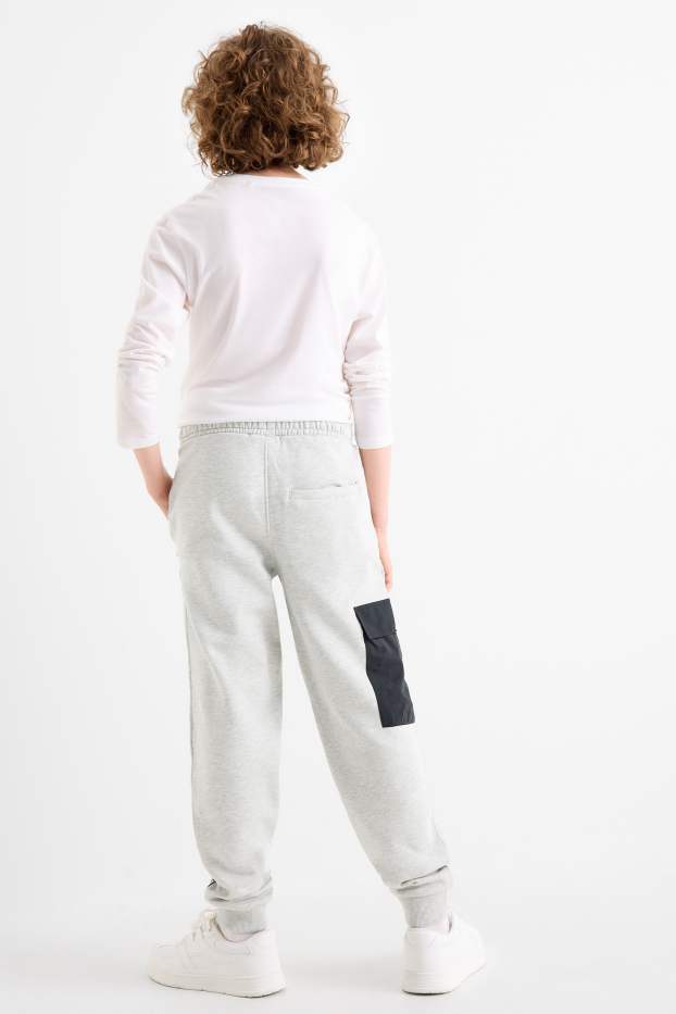 Kinder Buben - Jogginghose - hellgrau-melange