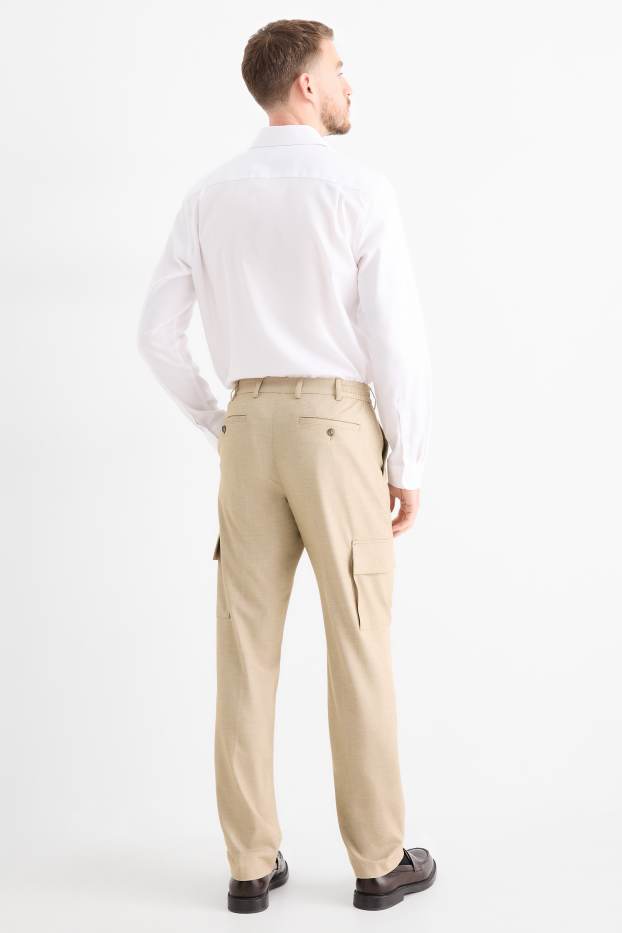 Hommes - Pantalon de costume - regular fit - Flex - beige