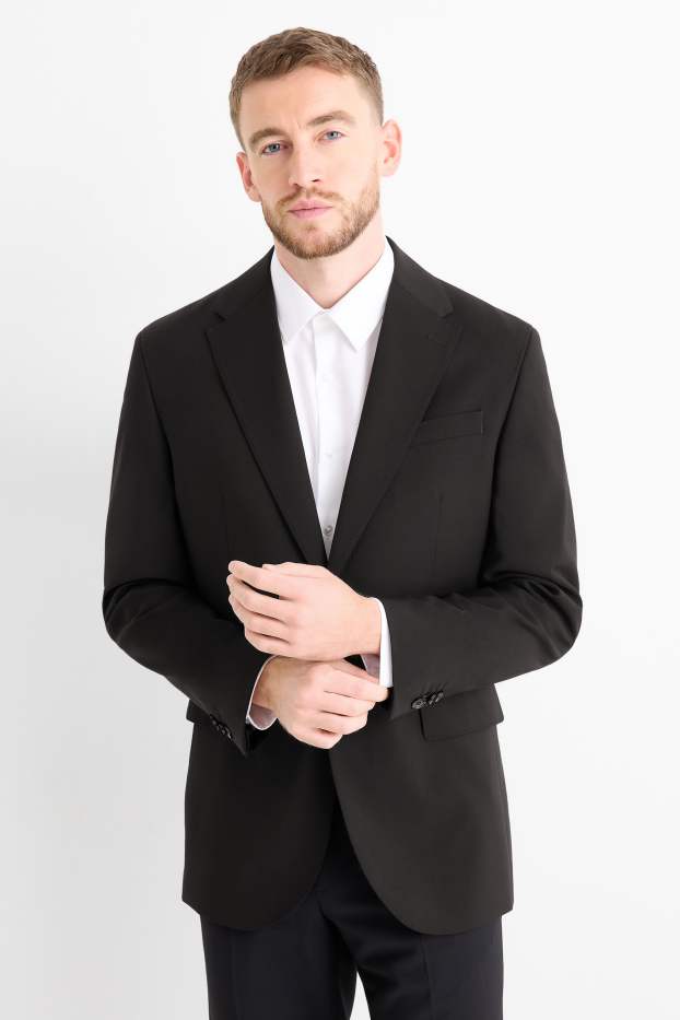 Bărbați - Sacou modular - regular fit - Flex - amestec de lână - LYCRA® - negru