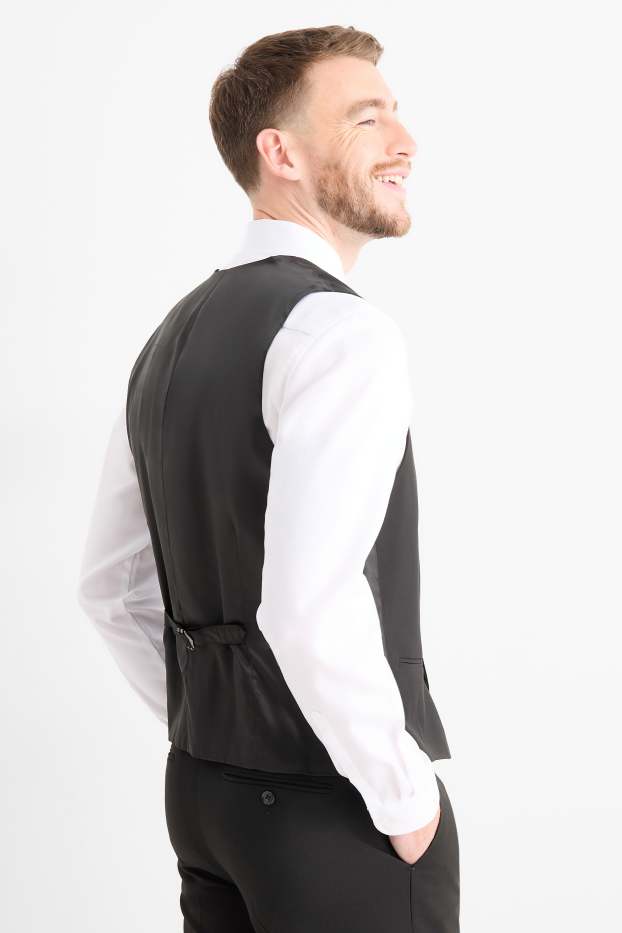 Pánské - Vesta - regular fit - Flex - vlněná směs - černá