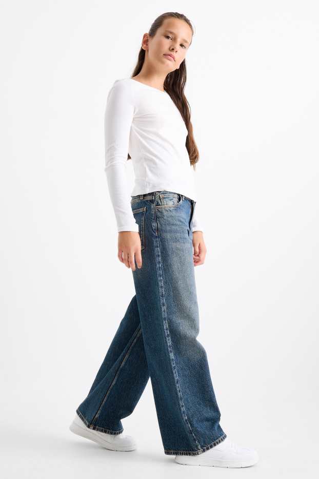 Kinder Mädchen - Baggy Jeans - dunkeljeansblau