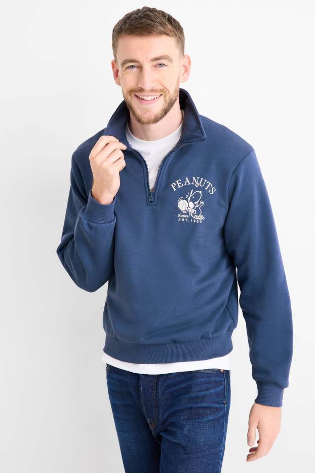 Uomo - Felpa - Peanuts - blu scuro