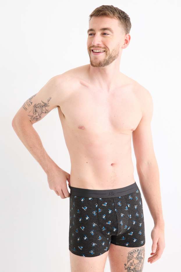 Men - Multipack of 3 - trunks - blue / gray