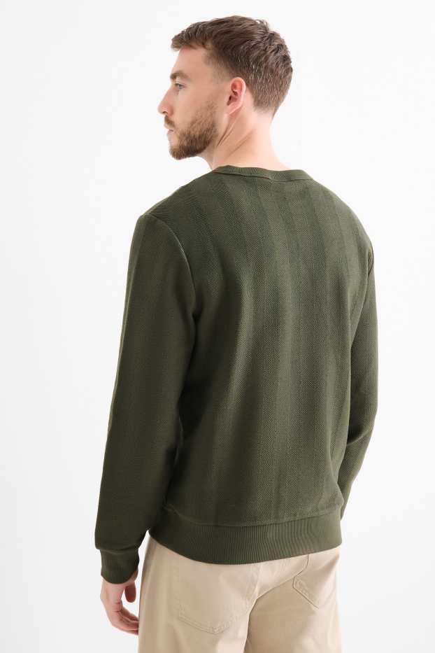 Men - Sweatshirt - textured - green