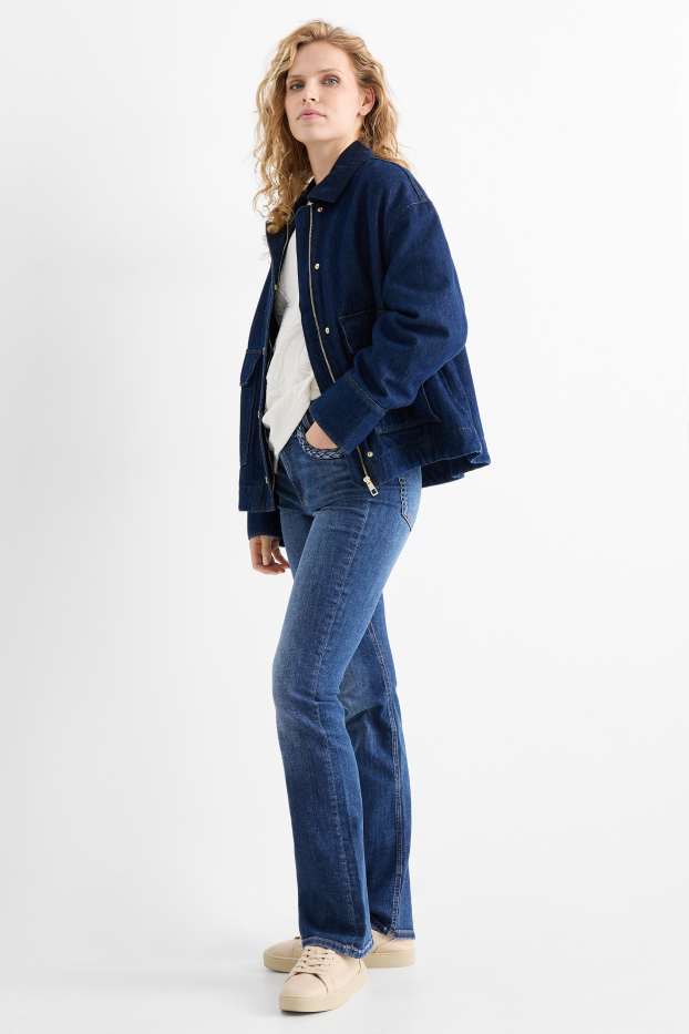Damen - Bootcut Jeans - High Waist - LYCRA® - jeansblau