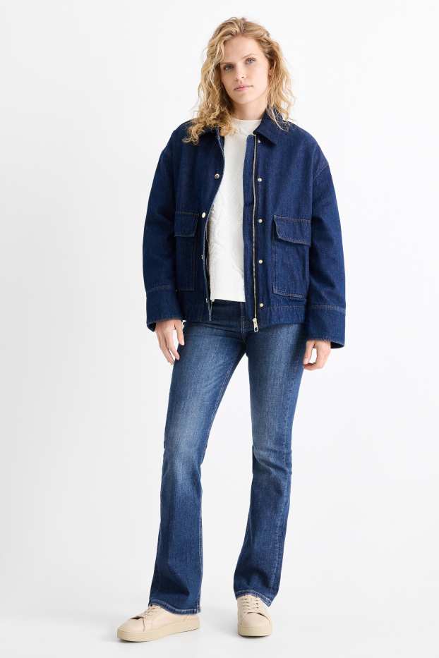 Damen - Bootcut Jeans - High Waist - LYCRA® - jeansblau