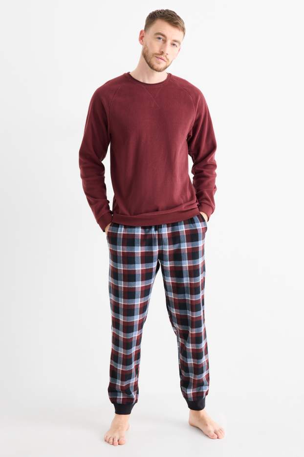 Herren - Winterpyjama - bordeaux