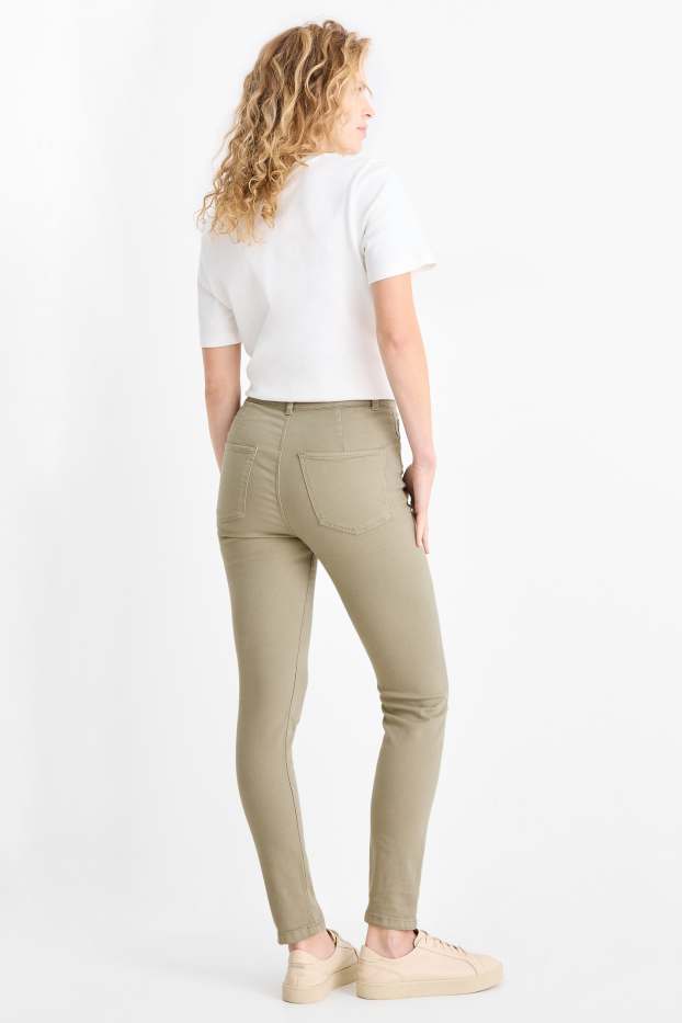 Mujer - Jegging jeans - high waist - beige claro