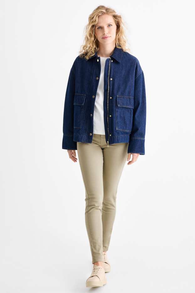 Mujer - Jegging jeans - high waist - beige claro