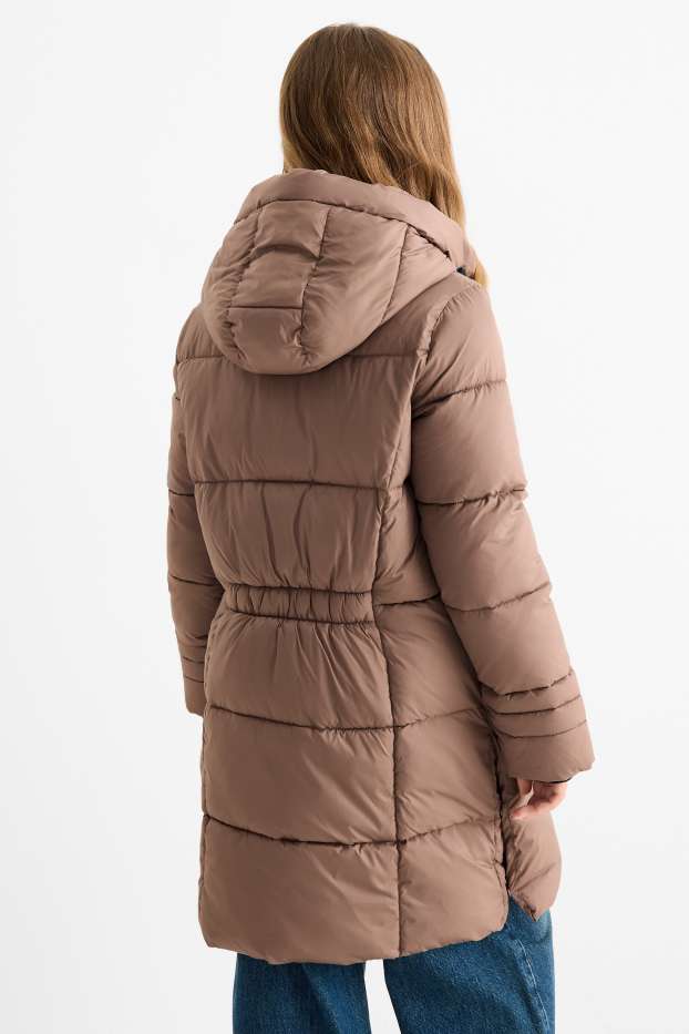 Copii - Fete - Jachetă matlasată cu glugă - maro