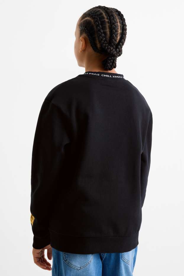Children Boys - Snowman - Christmas sweatshirt - black