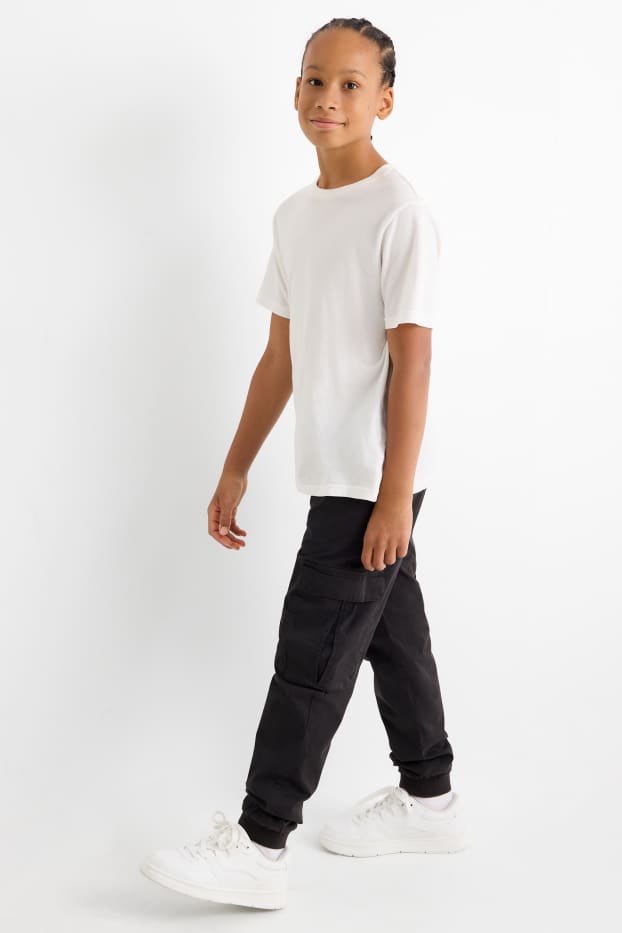 Children Boys - Thermal cargo trousers - black