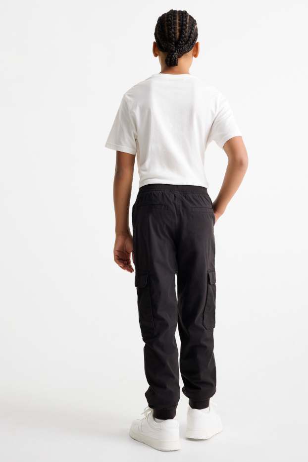 Children Boys - Thermal cargo trousers - black